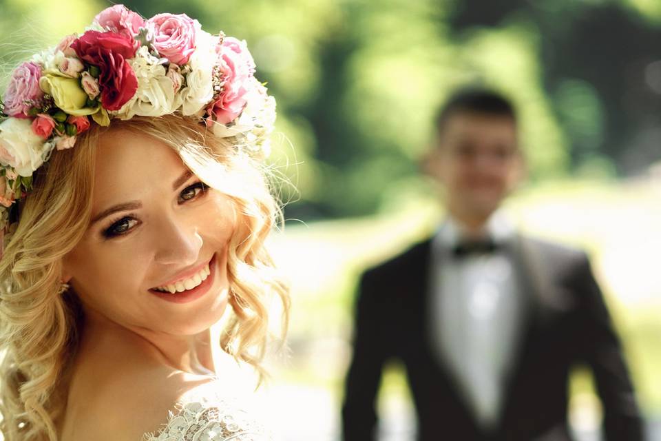 Bride beautiful smile