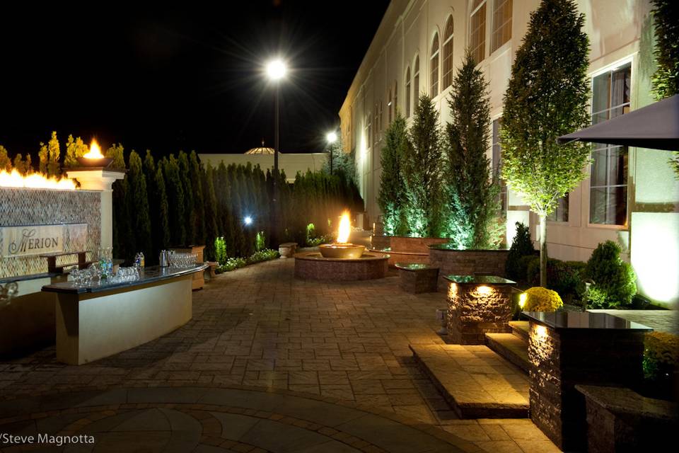 North patio at night