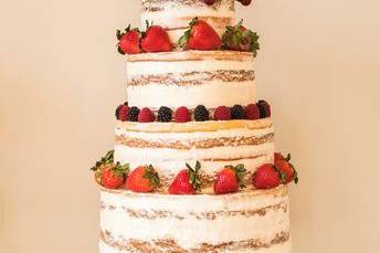 Semi naked cake with fresh fruit