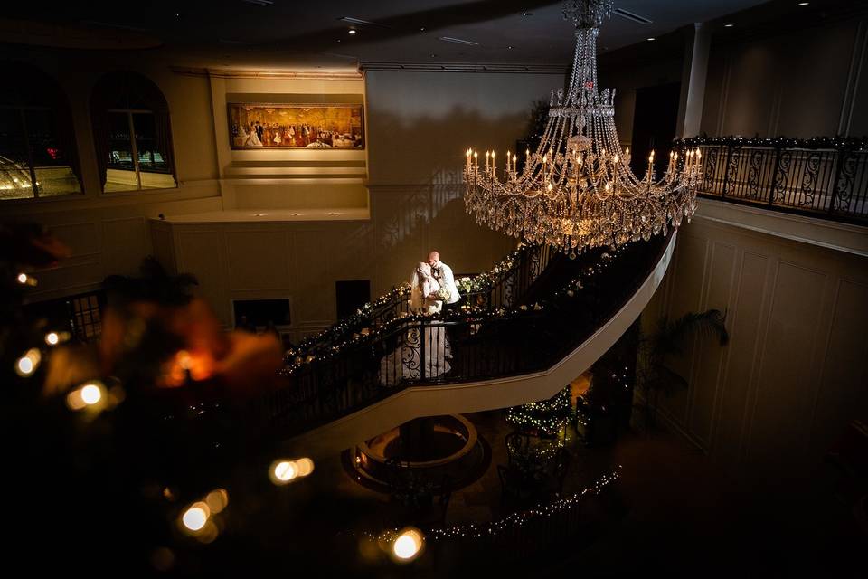 Intimate Moment on the Stairs