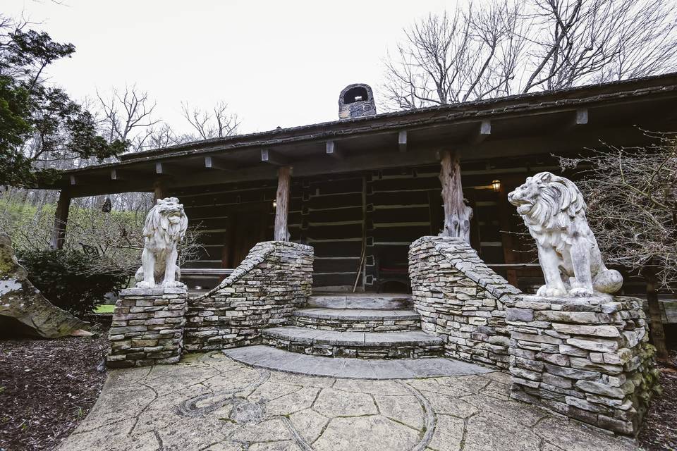 Historic Log Cabin Entrance