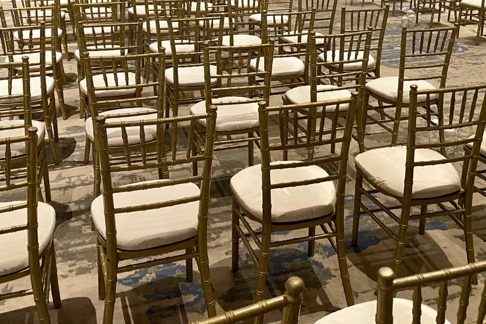 Gold ceremony chairs