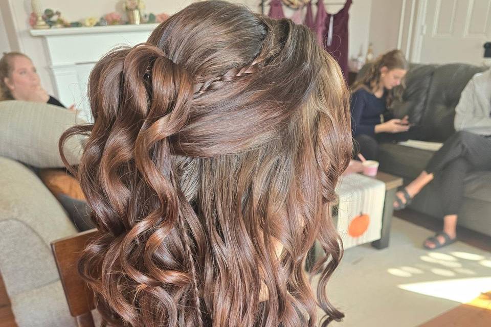Braided half up half fown