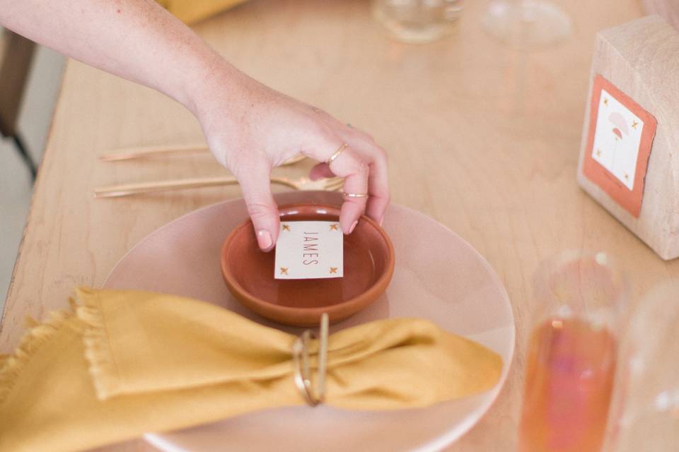 Laying place cards