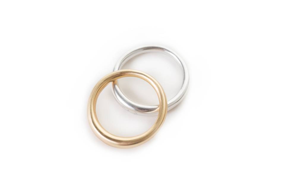 Tapered Wedding Bands in a variety of metals.