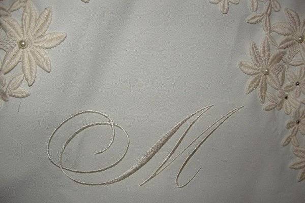 Monogrammed Bridal Gown Train