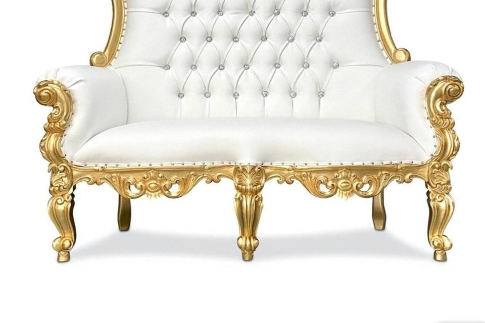 Gold and white double throne