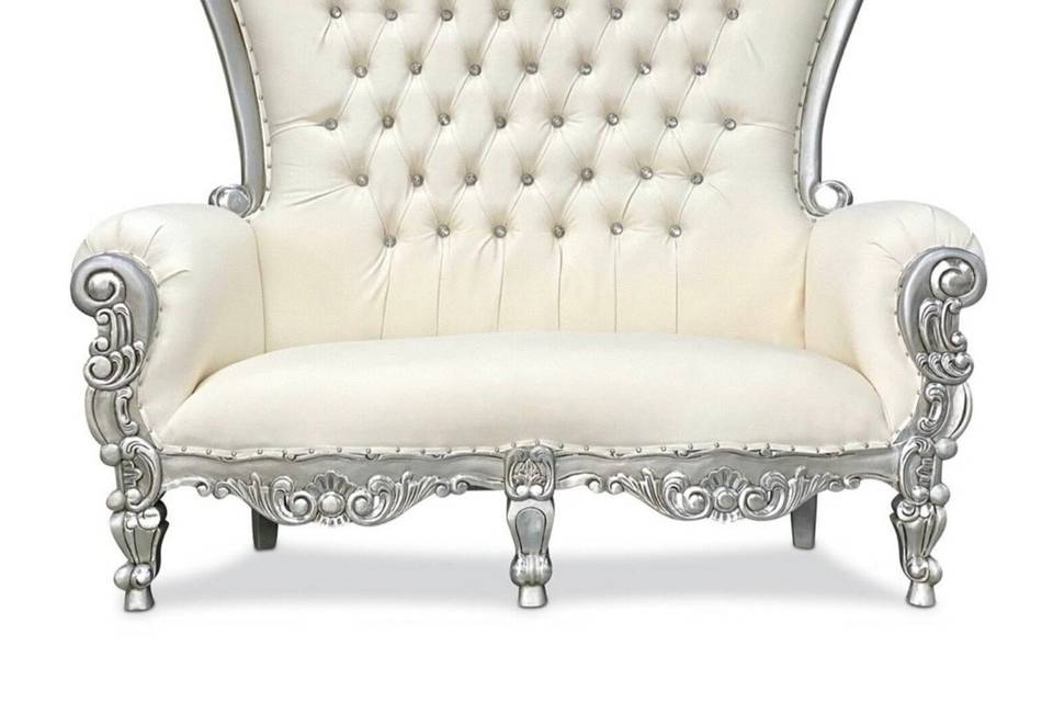 Silver and white double throne