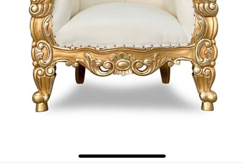 Gold and white single throne