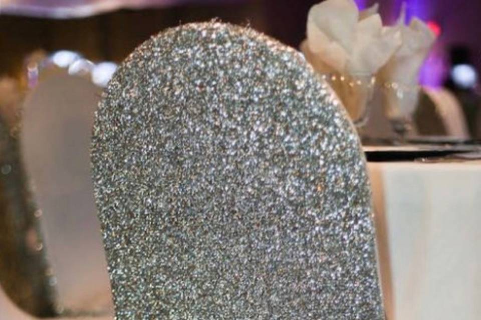Glitter silver stretch cover