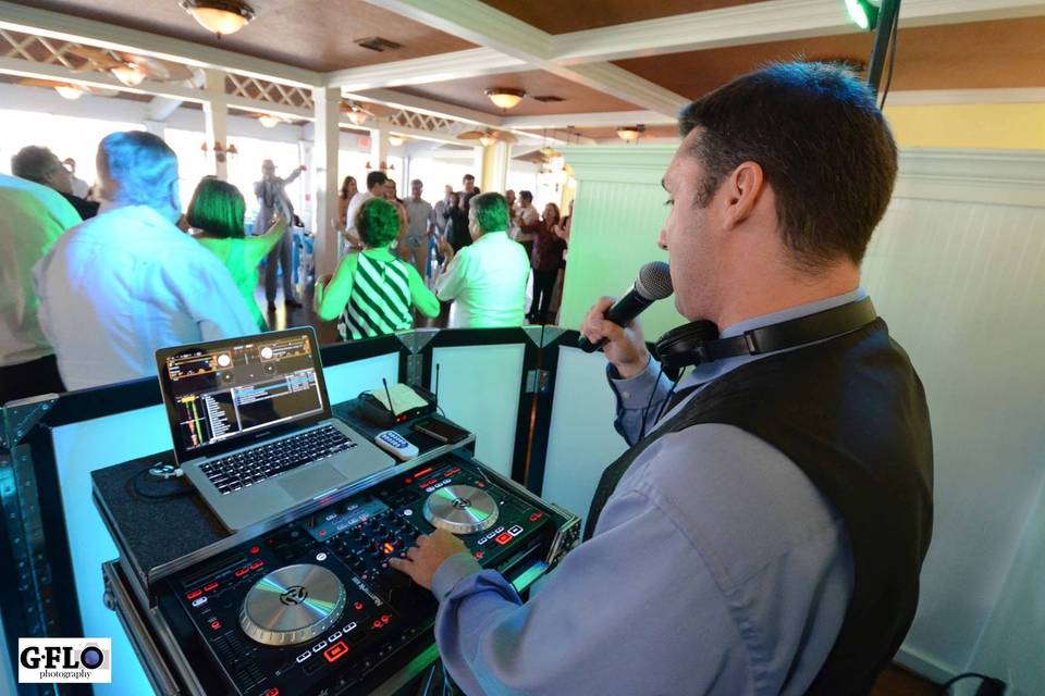 At the DJ deck