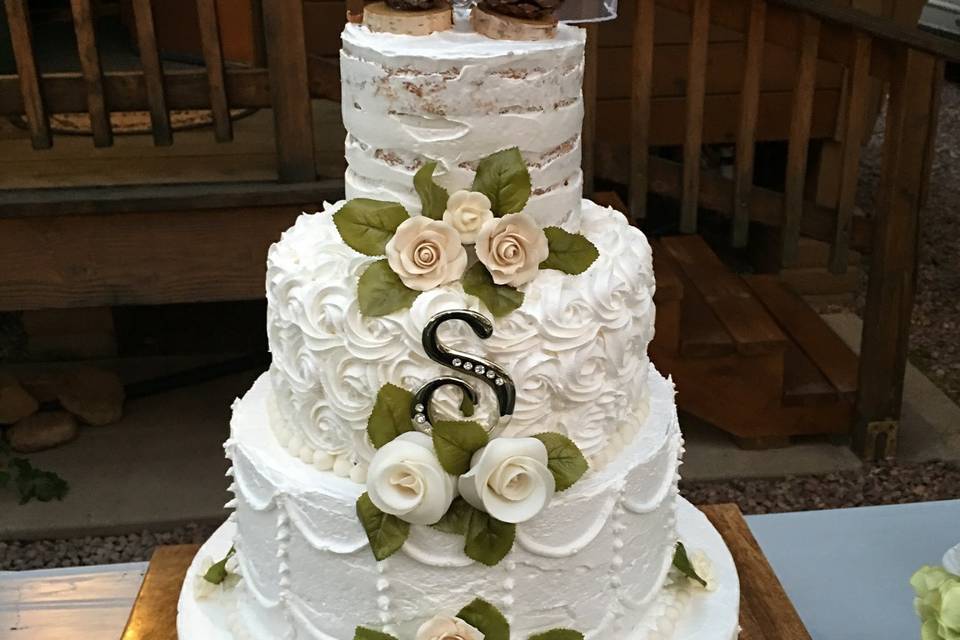 White wedding cake