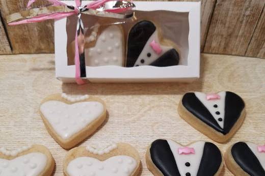 Heart shaped decorated cookies