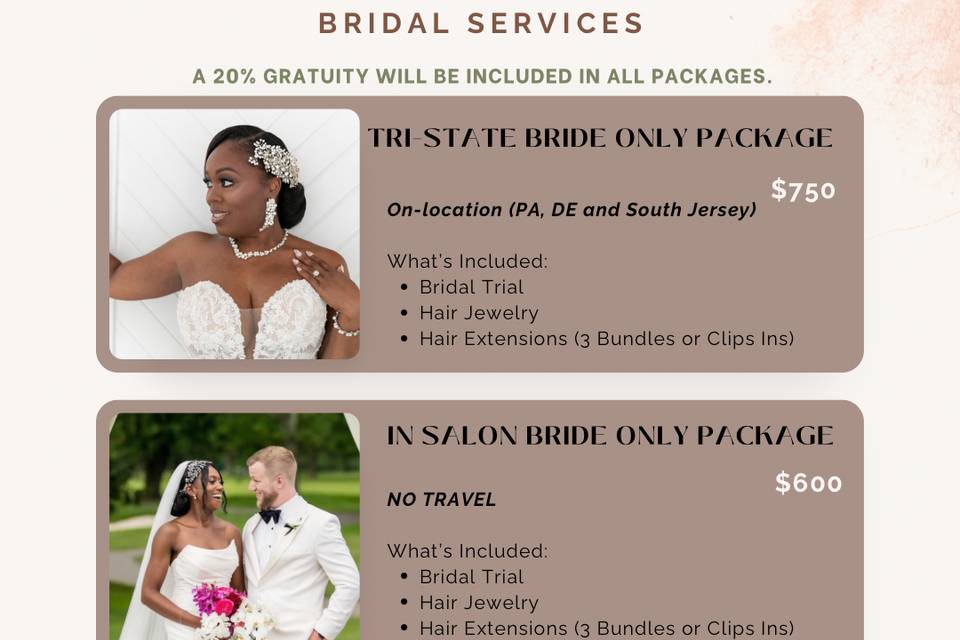 Bridal Hair Packages