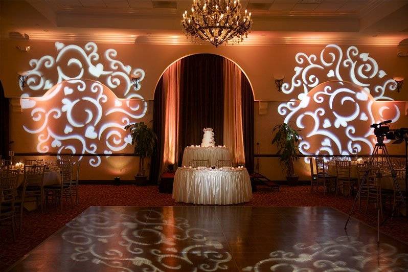 Wedding lighting with gobo projection