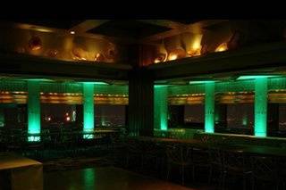 Green uplighting in venue