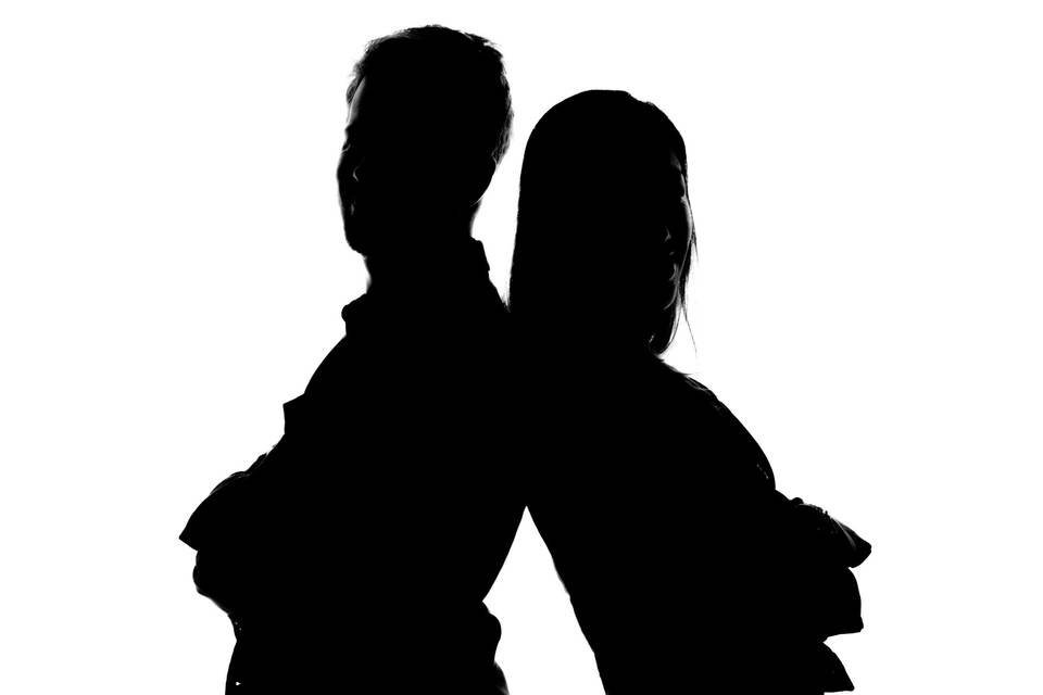 Bobby and Crystal silhouetted