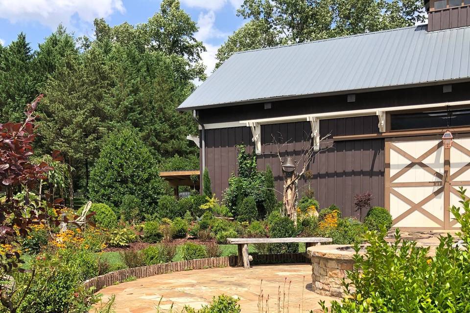 Barn patio landscape