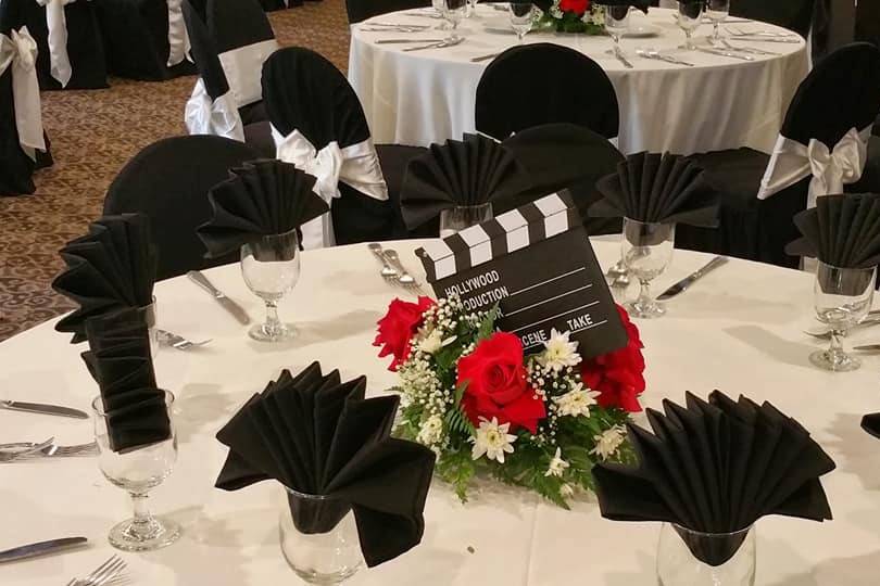 Movie themed table set-up