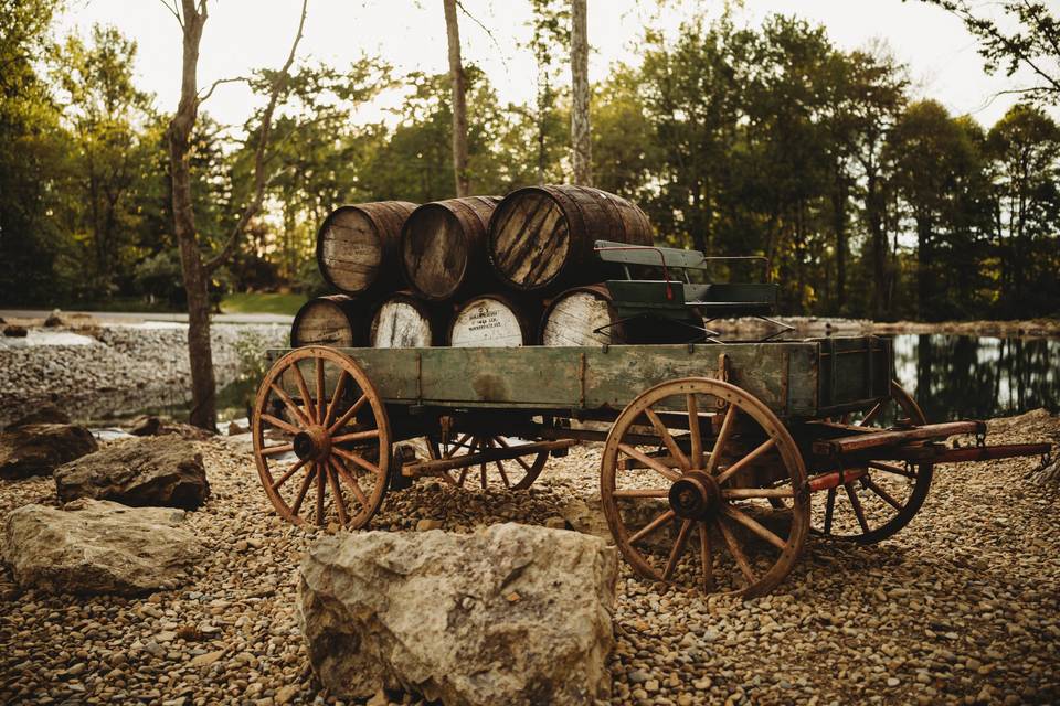 Whiskey barrel wagon