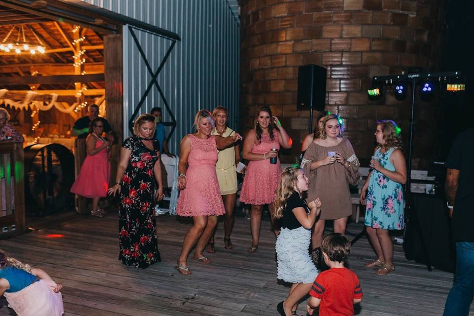 Guests enjoying music on the deck