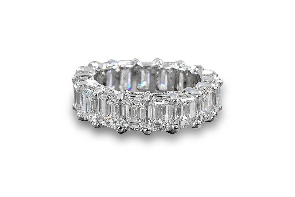 Emerald cut eternity band