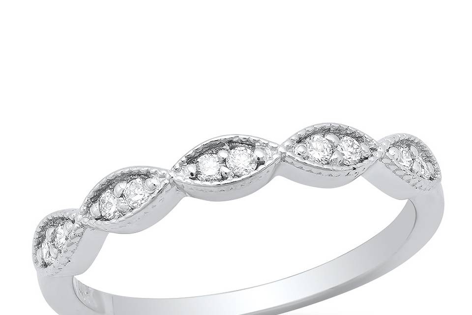 Half floral diamond band