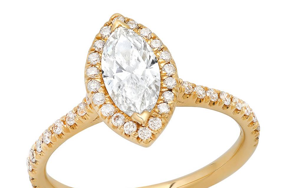 Marquise halo ring