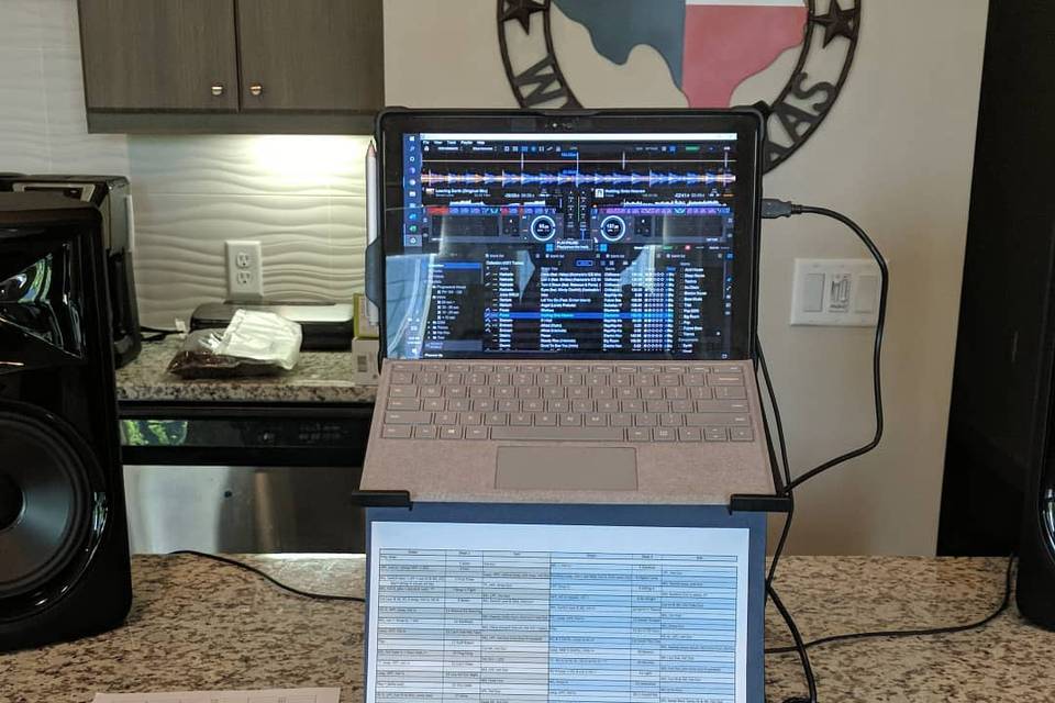 Computer and DJ setup