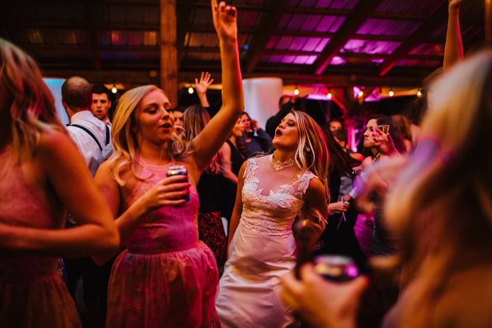 Bride tribe on the dance floor