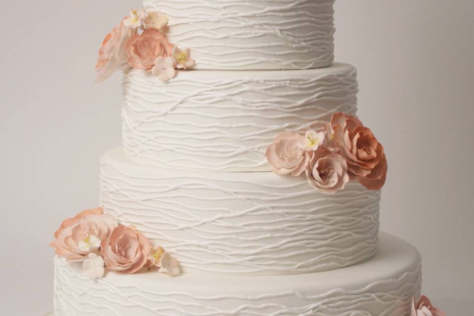 Multiple layered wedding cake