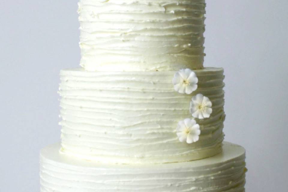 Multiple layered wedding cake