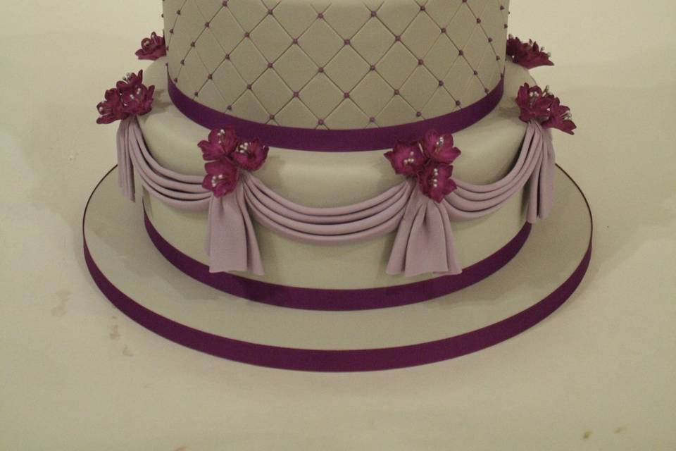 Multiple layered wedding cake