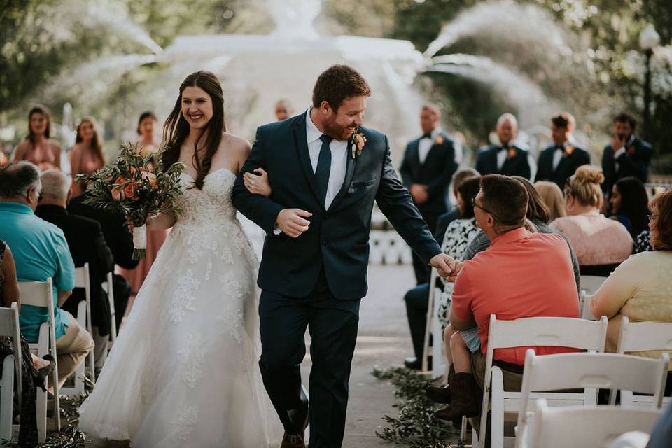 Couple outside venue