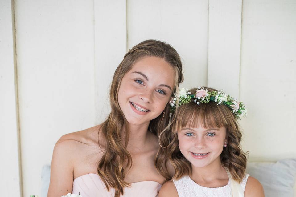 Flower girls!  So pretty in pink... (Elizabeth Burgi Photography)