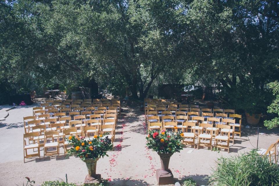 Ceremony space a the Mountain Mermaid - Whit Hazen Flowers (Chaffin Cade Photography)