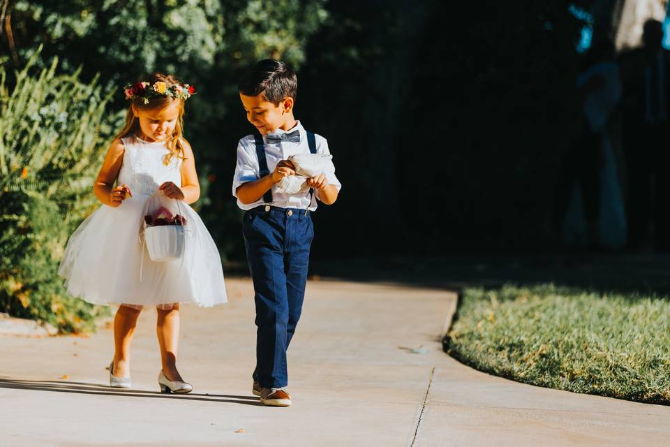 Flower girl and Ring Bearers can really add to the fun!  Upper Las Virgenes OSP (Collective Perception Photography)