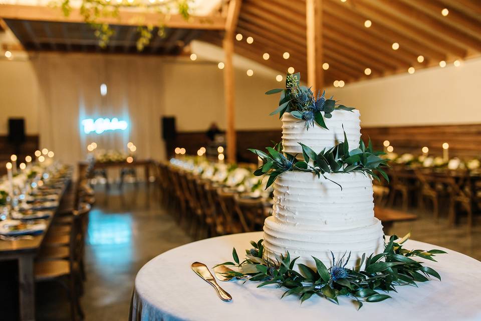 Wedding Cake in the Barn