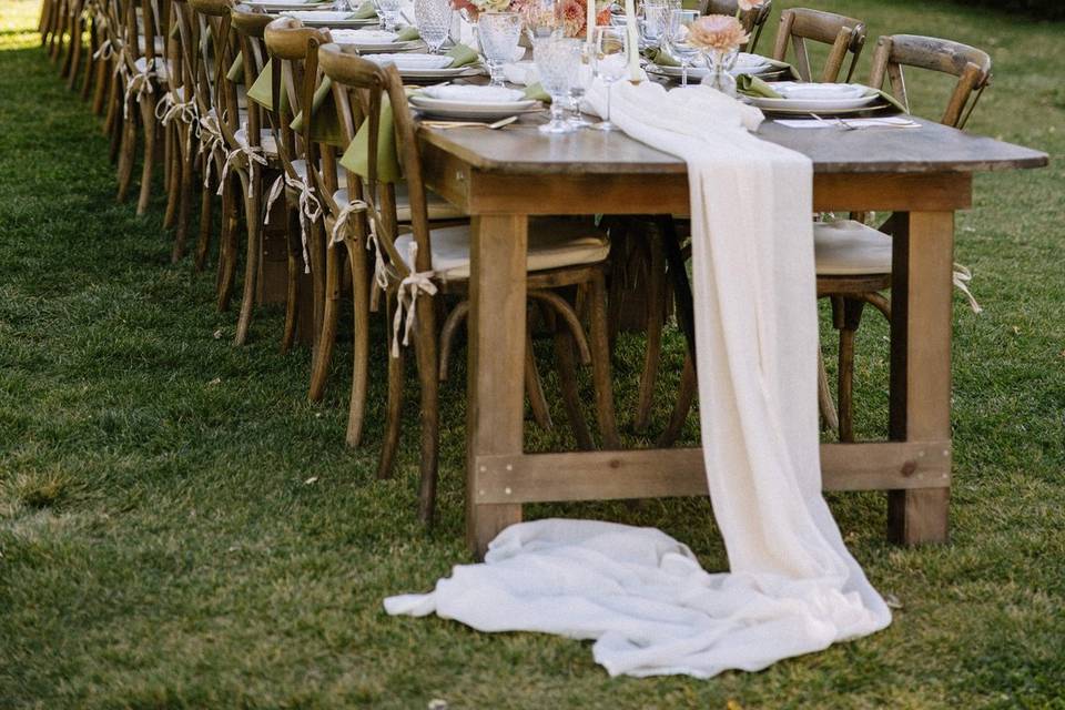Dinner under the string lights