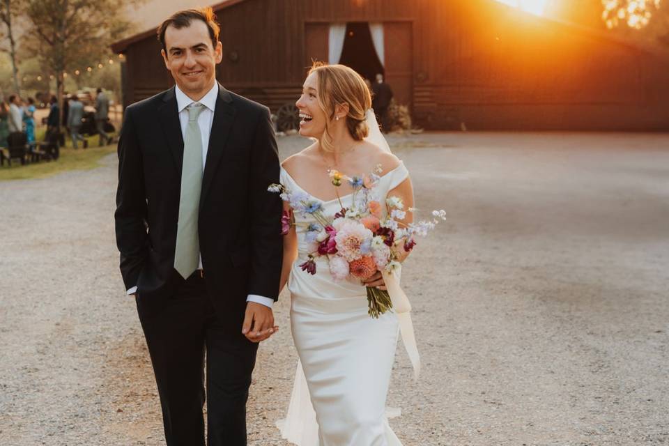 Golden Hour in front of barn