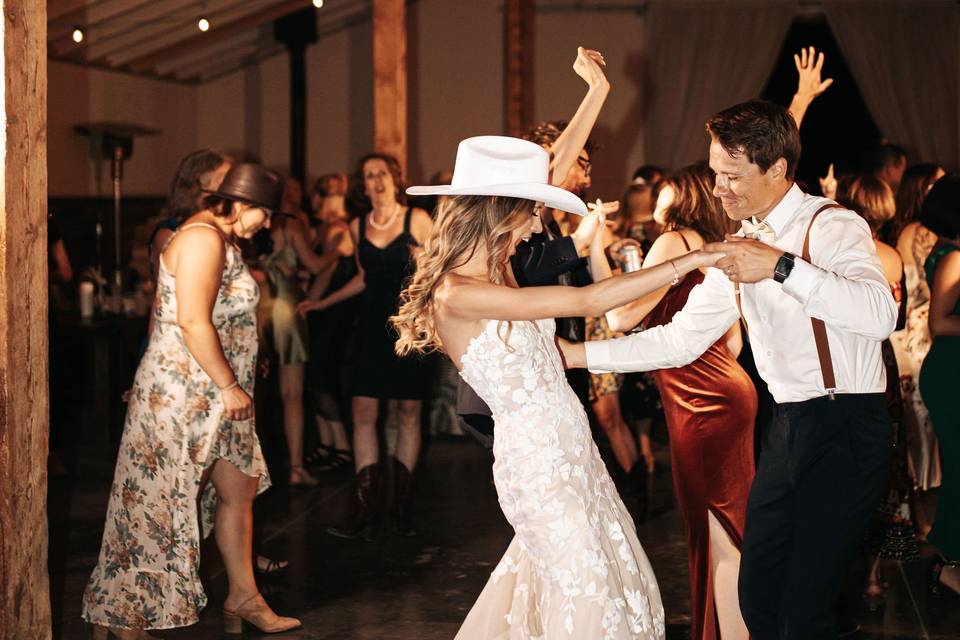 The reception in the barn