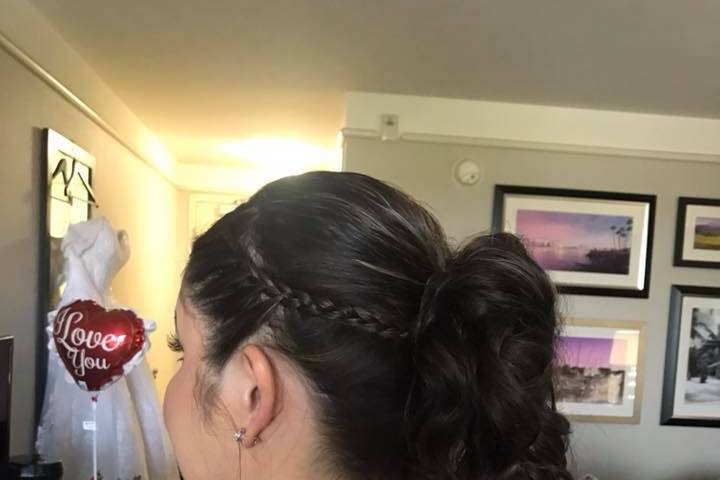 Updo with braids and curls