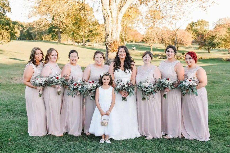 Bride and bridesmaid