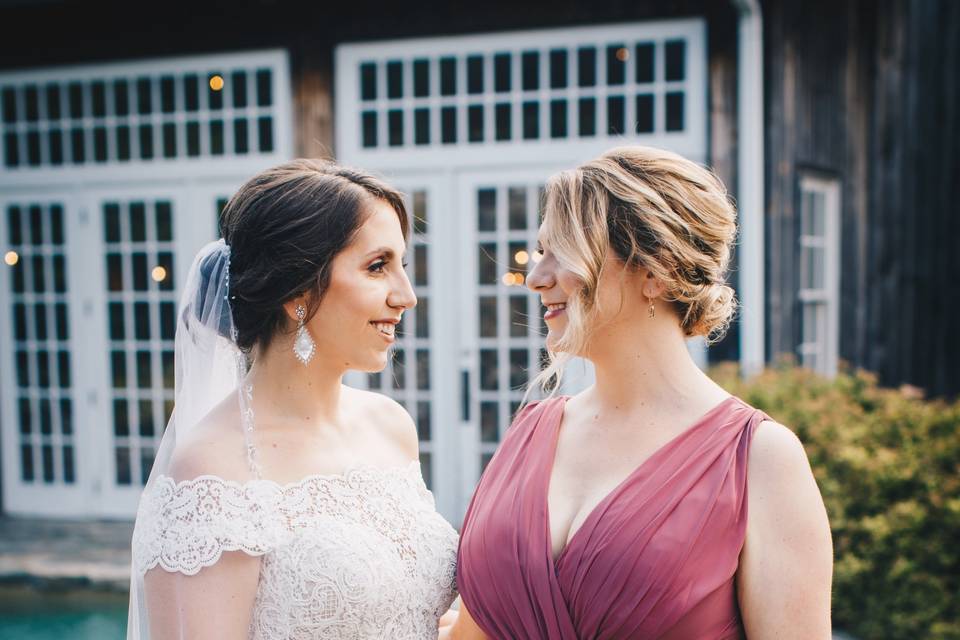 Bride and her bridesmaid