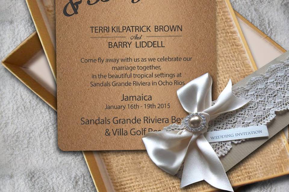 Brown wedding invitation