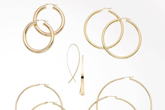 Different hoops and earrings