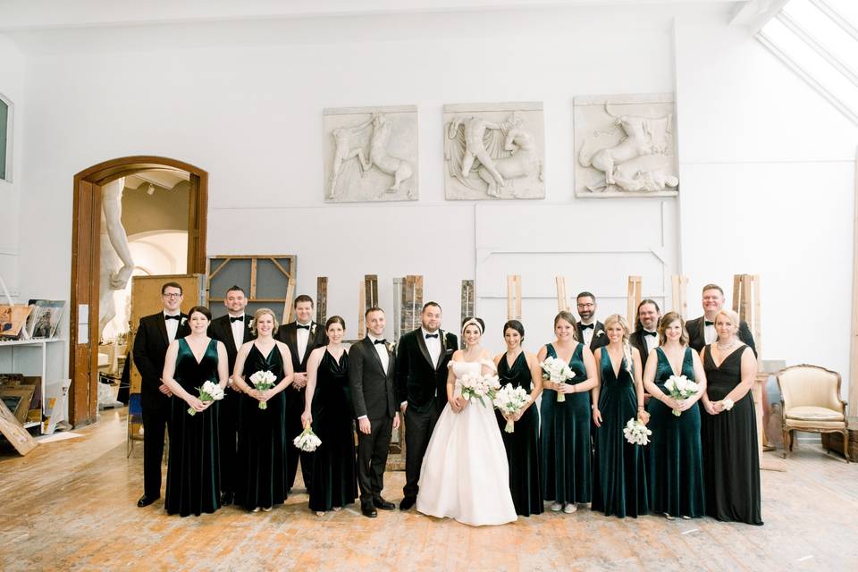 Wedding party in Cast Hall