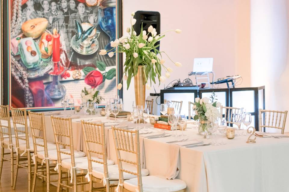 Spring museum tablescape