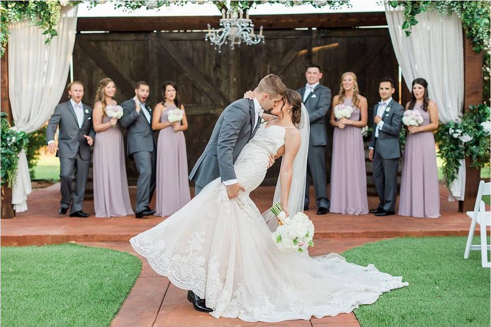 Celebrating the newlyweds