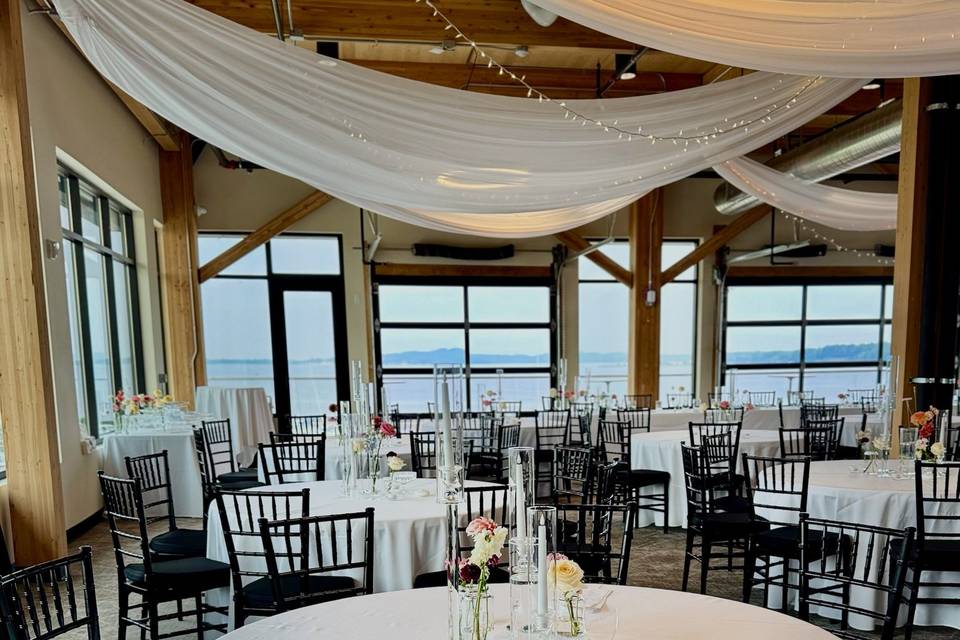 Beautiful draping & lights